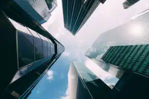 modern office building low angle view skyscrapers city singapore modern office building low angle view skyscrapers city singapore